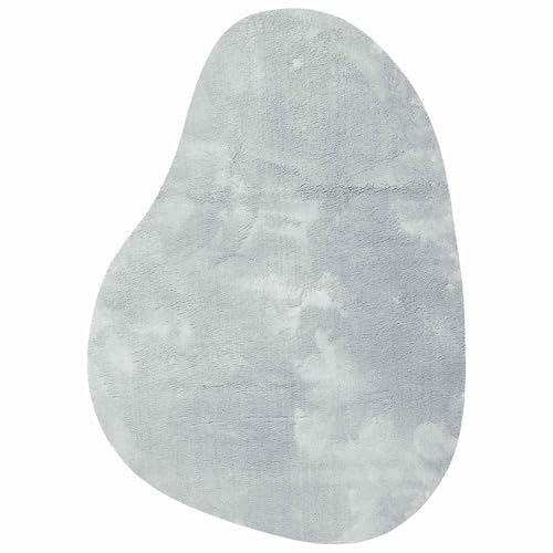 vidaXL Bereichsteppiche HUARTE Grau 140 x 200 cm Polyester, Moderner Teppich für Wohnzimmer, rutschfest, faltbar, weiche Matte, langlebig, farbecht, vielseitig einsetzbar