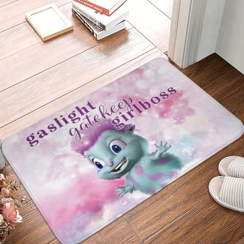 OOAHJEID Fußmatte Badteppich Teppich Gaslight Gatekeep Girlboss Bibble Front Anti-Rutsch Outdoor Wasserdicht Küchenteppich