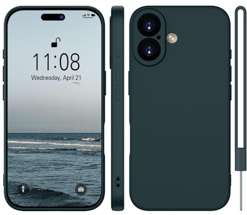 WXX für iPhone 17 Hülle Silikon Case 6.3'' Dunkel Grün | Handyhülle für iPhone 17 Dünn Slim mit Microfiber,Kratzfeste Rundumschutz Case Hülle