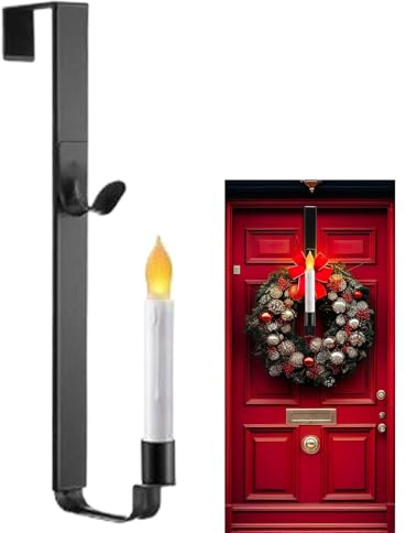 Yplkm Gancio Per Appendere Ghirlande Sulla Porta,Con Supporto Per Candele LED Adesivo,Gancio Per Ghirlande Per Porta - Per Addobbi Natalizi Esterno Finestra Soffitto Cucina Bagno Con Doccia