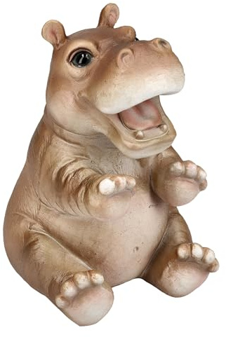 Figuren Shop GmbH Nilpferdfigur – süßes Nilpferd-Kalb – handbemalte Tierfigur (12,5 cm) – Niedliche Dekofigur – Geschenkidee für Tierliebhaber & Sammler