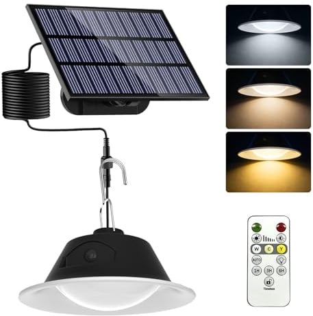 Artrastar Solarlampen für Außen Hängend，dimmbare Timer Solarleuchte | Solar Hängelampe hängende Fernbedienung, mit 3 Farbtemperaturen IP65 wasserdichte für Garten, Terrasse, Balkon, Pavillon