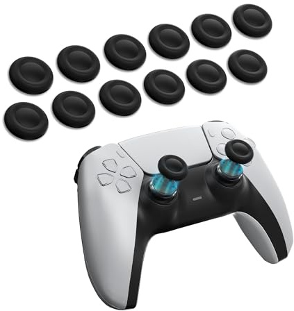 12-Pack Black Joystick Replacement Caps Compatible with PS4/PS5 - Non-Slip, Anti-Glue, Fingerprint-Proof Compatible with for Someone