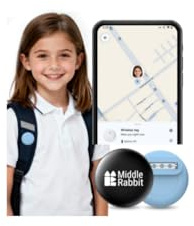 Traceur GPS Enfant pour Android, Compatible Google Find Hub, sans abonnement, Balise Bluetooth avec étui Silicone à épingle, pour vêtements, Cartable, Sac à Dos et école