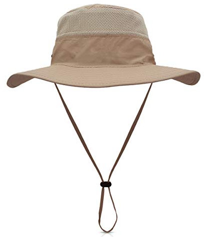 DORRISO Gartenhut Herren Damen Hut Buschhut Safarihut Sonnen Hut Unisex UV Schutz UPF 50+ Fischerhut Buschhüte Bergsteigen Campinghut Trekking Radfahren Wandern Khaki Braun