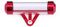 Universal Motorrad Vignettenhalter Vignette Tube wasserdichte Scheibe Steuerscheibe Aluminiumlegierung und Acryl (Rot)