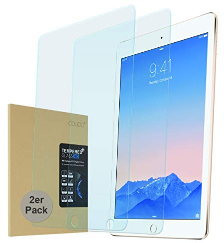 doupi 2X Pellicola Vetro Temperato per iPad Air/Air 2 / iPad PRO (9,7 Pollici) / iPad (2017, 2018), (2-Pack) Premium 9H HD Protettiva Protezione dello Schermo Tempered Glass