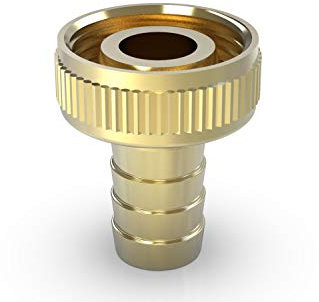 ABA Beul 56012.006.2 Schlauchverschraubung 1 mit Rändelmutter für Schlauch 3/4 x 19mm, Messing