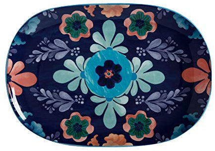 Maxwell & Williams DR0267 Majolica Serving Platter with Floral Design in Gift Box, Oblong, Ceramic, Blue, 40 x 28 cm