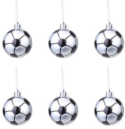 6 stücke Weihnachten Sport Ball Ornament Weihnachtsbaum hängende Kugeln Urlaub Party Decor Sport Fans (fußball)