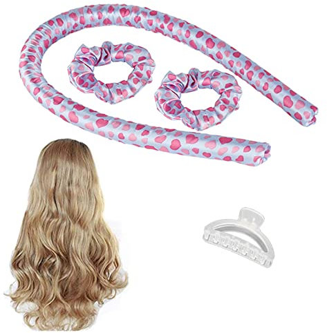 EXTLEZSA No Heat Silk Curls Stirnband, Stirnband Lockenwickler, Heatless Curling Ribbon,DIY Hair Styling Kit, Weiches Haarband Lockenwickler Haarstyling Werkzeuge für Lange (Color : A1)