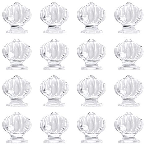 MOROBOR Classic Acrylic Knobs, 12pcs Transparent Pull Handles, Cabinet Hardware for Kitchen Bathroom Mirror Doors