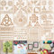 12 Pcs Wiederverwendbar Schablonen Vintage Wikinger Schablonen Symbole Schablone Knoten Schablonen Mandala Vorlagen Wand Schablone für Scrapbooking Kunsthandwerk Zeichnung DIY Möbel Heimdekoration