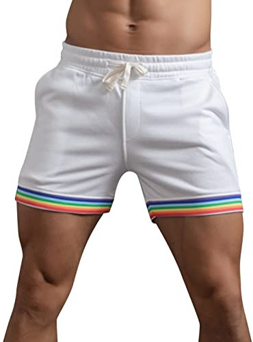 LAOSU Cuissard Running Homme Short 2 en 1 Homme Ensemble Short Homme Short Homme Court Short en Lin Homme Short Rose Homme Short Homme Tendance Short Beige Homme sous Short Foot Short De Tennis