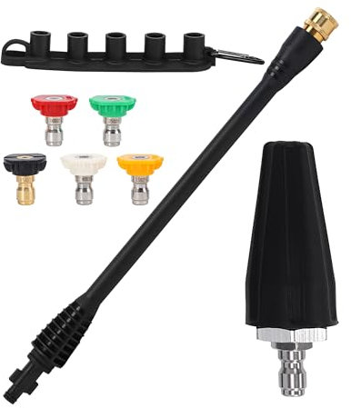PWACCS Kit de accesorios para lavadora a presión – Varita de repuesto de lavadora eléctrica de 16 pulgadas con 5 puntas de pulverización y boquilla turbo – Compatible con Ryobi, Portland, Husky