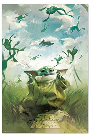 Star Wars Deko - Star Wars Grogu Training Poster - Deko Wohnzimmer oder Deko Schlafzimmer - Zimmer Deko - Größe : 61 x 91, 5 cm -Originales Geschenk - Offizielle Lizenz