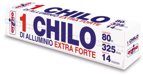Ottimo Casidea | Rotolo Alluminio Professionale 1 Chilo EXTRA FORTE Extra Spessa Super Larghezza 32,5cm | Lunghezza 80 Metri | con Seghetto Integrato