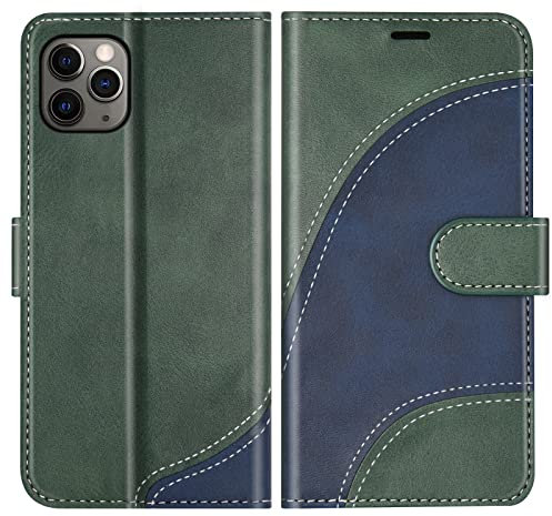 BoxTii Cover per iPhone 11 PRO Max, Custodia in PU Pelle Portafoglio per iPhone 11 PRO Max, Magnetica Cover a Libro con Slot per Schede, Verde