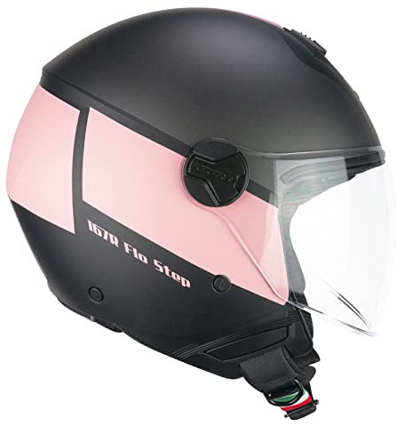 CGM Casco open face, 167R FLO STEP Antracite Rosa satinato lunga, M1 (56cm)