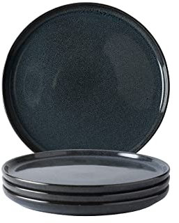 Dutch Rose Amsterdam Serenity Blue Teller, Esstisch-Set, Steingut, runde Tafelservice und Mittagessenteller, Keramik-Geschenkset, Teller, Dessert, Salat, Vorspeisen, kleines Mittagessen usw., 21 cm