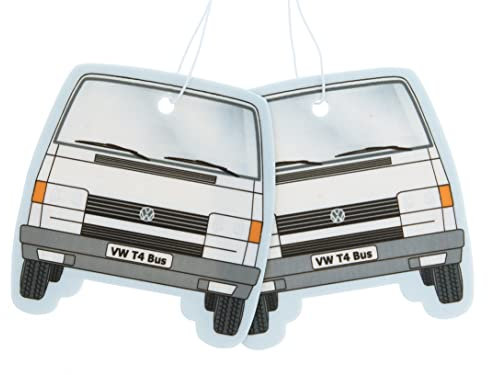 BRISA VW Collection - Volkswagen Luft-Erfrischer-Duft-Spender-Baum im T4 Bus Motiv (Pina Colada/Weiß/2ER Set)