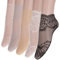 Ouligay 5 pares de calcetines con volantes para mujer, de encaje, malla corta, de algodón, delgados, transparentes, tobillos de verano, trajes tradicionales para mujeres y niñas, Negro , Talla única