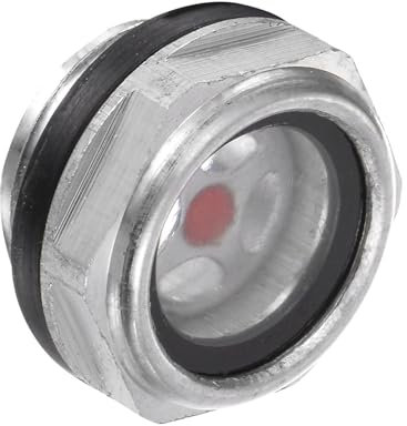 CoCud Vetro Livello Olio Compressore Aria, | Filettatura Maschio G1/2 | Finestra Vetro Indicatore Testa Esagonale Alluminio - (Applicazioni: Accessori Scatola Del Cambio), 1Pz