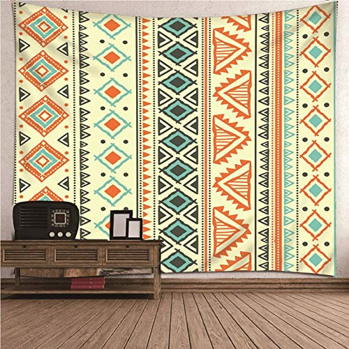 CEVAN Wandbehang Balkon Yoga Wandtuch Vintage-Geometrie-Muster Wandbehang Winter Wc Wanddekoration Kunst Dekorationen Decke Wandbehang Stoff Gelbgrün 150x130cm