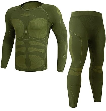 Funktionsunterwäsche Herren - Herren Weich Thermo Unterwäsche Extra warmes Dickes Set Ultraleicht Thermo Unterteile Innenfleece Unterwäsche Sportanzug Fitness 2-teilig Winter Patchwork Set