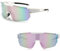 Ruikdly Schnelle Brille Rave Polarisierte Sportbrille Fahrradbrille Herren Sportsonnenbrillen für Herren Sonnenbrille Fahrrad für Outdoorsport Radfahren Fahren Laufen Golf (Weiß Rosa)
