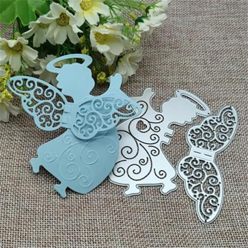 Stanzformen, 9,5 x 9,5 cm, Mädchen, Engelsflügel, Hintergrund, Metall-Stanzformen für Scrapbooking, dekorativ
