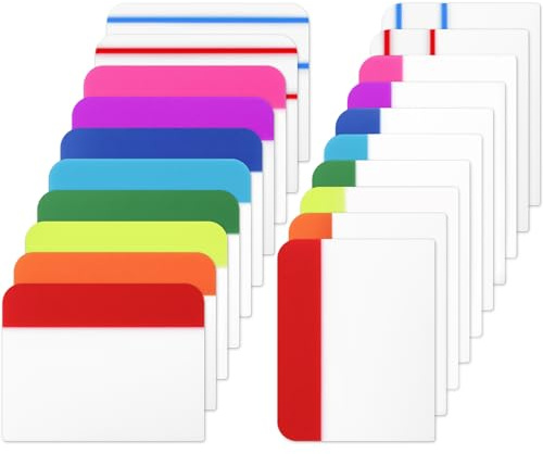1200 Pieces Tabs 2 Inch Sticky Index Tabs, Writable File Tabs Flags Repositionable Colored Page Markers Labels for Notebooks, Binder, File Folders, Books (60 Sets 10 Colors)