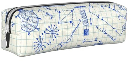 YWSOTRE Liebe Physik, Bleistifttasche, Federmäppchen, tragbare Bleistifttasche aus Leder mit Reißverschluss, Kosmetiktasche