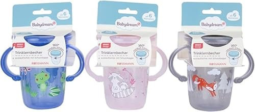 Vaso de Entrenamiento 360° Antiderrame con Asas, Set de 3 Vasos de aprendizaje Infantil 240ml