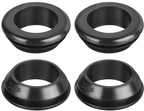 QUARKZMAN 10pcs Pasacables de Goma, Anillo de Ojal 25x20mm (Montaje Diámetro*ID) Tapones Goma Arandelas para Proteger Alambre, Enchufe Cortafuegos, Protección de Cables, Negro