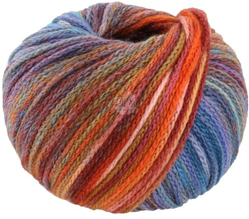 LANA GROSSA Cool Merino Color | Leichtes Kettengarn aus klassischer Merinowolle | Handstrickgarn aus 90% Schurwolle (Merino) & 10% Polyamid | 50g Wolle zum Stricken & Häkeln | 150m Garn FB 317