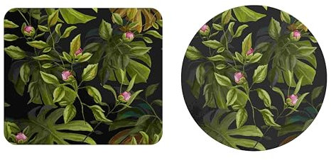 EHOMERY Tapis de Souris Gaming Manga Tapis Souris 3D Anime Fleur Tapis de Souris Manga Tapis de Clavier Pas Cher pour la décoration du Bureau - 2 Pack [20x24 cm and Dia 20 cm]