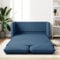 Keyroto Sofá cama 2 plazas Sofá cama de suelo 2 en 1 Sofá 2 plazas Sofá cama de una plaza y media Sofá convertible en cama -Azul-Tela