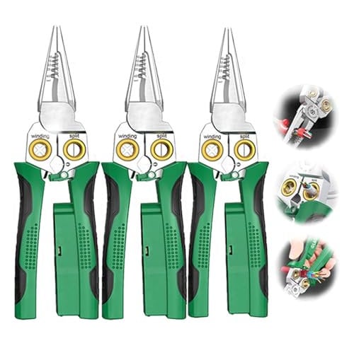 7 in 1 Super Easy Multi-function Wire Stripping Pliers, 2024 New Stripper Tool Crimping Tool for Cutting and Pulling Wires, Wire Stripper for Drill, Heavy Duty Automatic Electrical Wire Strippers(8 in
