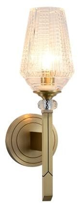 LYOUAE Wandleuchte Innen Wandlampe Minimalistische Kupfer-Wandleuchter, Retro-Bauernhaus-Wandleuchte, E14, Glas-Lampenschirm, Wandlampe for Flur, Loft, Durchgang, Café Wandbeleuchtung Flurlampe Wand