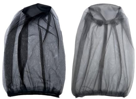 EIHI 2 Piezas Sombrero con Mosquitero, Negro y Gris Claro Malla para la Cabeza, Malla Cubre Cabeza para Exteriores, Protección Facial para Camping, Senderismo, Protección contra Insectos Mosquitos