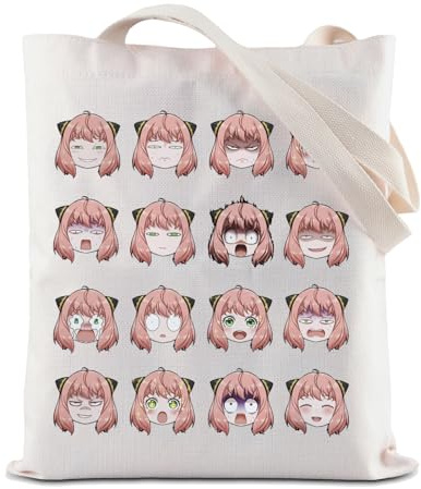 Borsa a tracolla con manga giapponese, regalo per amanti degli anime, borsa per la spesa, riutilizzabile, borsa a tracolla