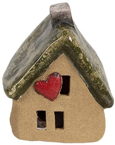 Clayre & Eef Dekorationsfigur Haus 7x6x9 cm Braun Keramik