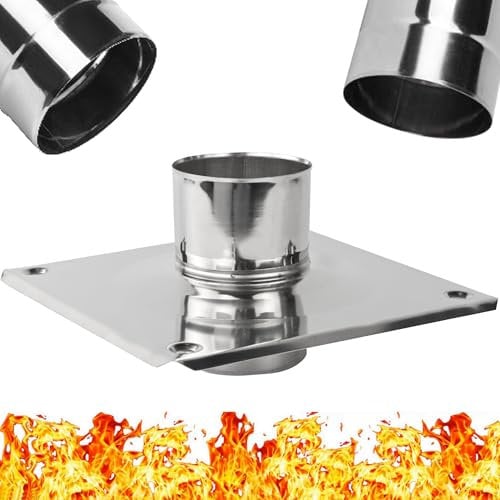 Edelstahl Grundplatte für Kaminaufsatz Schornstein Aufsatz Kamin Kaminplatte Schornsteinplatte Schornsteinhaube Ø 150 mm