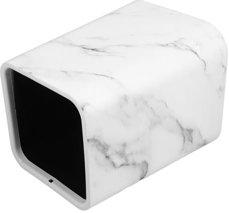 MAGICLULU Double Layer Marble Pattern Wastebasket Elegant Trash Can for Kitchen Bathroom Office Easy Disposal Hidden Trash Bag Sturdy Material Medium