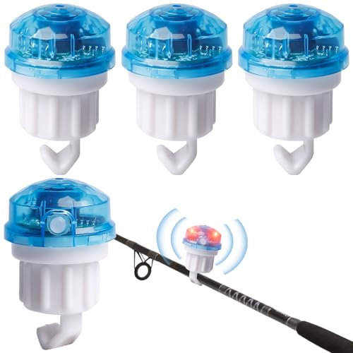 4 indicadores electrónicos de picada de pesca, alarma LED con alarma de pitido, alarma de pesca, detector de picada de pesca, sensor de gravedad, indicador de mordedura de clip para pesca nocturna y