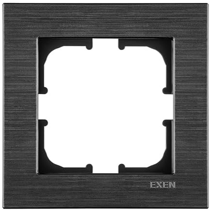 EXEN - Serie COMFORT Rahmen 1-fach für Lichtschalter und Steckdose - Panel für Wandlichtschalter und Steckdosen - Cosmic Schwarz - 83mm - C101/09E