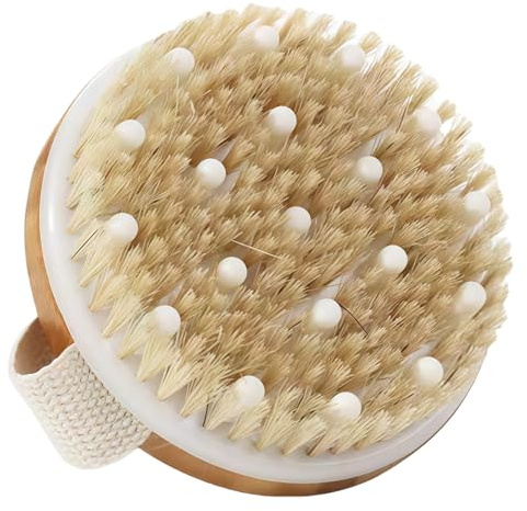 Trockenbürste, Körperbürste, Dry Brush,Massagebürste Körper, Peelingbürste, Körperbürste für trockene Haut zum Entfernen abgestorbener Haut, Cellulite, verbessert Lymphfunktionen, Peeling