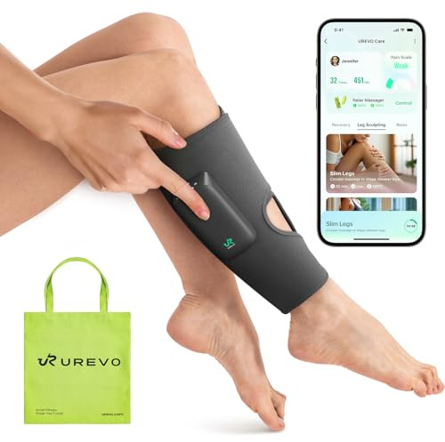 UREVO Masseur de Jambes Électrique avec Technologie AI, Massage Mollets et Jambes - Compression d'Air, Lymphatique, Rétention d'Eau, Anti-Cellulite, Récupération Sportive, Relaxation Jambes Lourdes