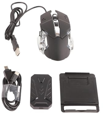 Cryfokt USB Wired Half Hand Gaming Keyboard Mouse Combo for, Mechanical Feeling Gaming Keypad for Console, Slim and Portable